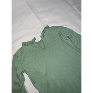 Peg and Kris‎ Foam Green Size 2 Long Sleeve Shirt 100% Cotton Pre Owned